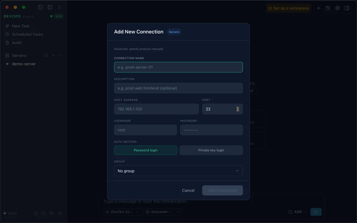 Add New Connection dialog